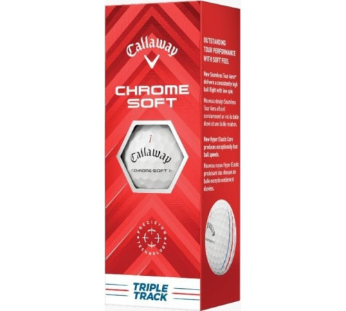 М'ячі для гольфу Callaway Chrome Soft Triple Track 2024 12 шт, білі
