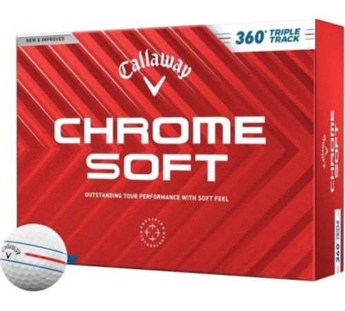 М'ячі для гольфу Callaway Chrome Soft Triple Track 2024 12 шт, білі