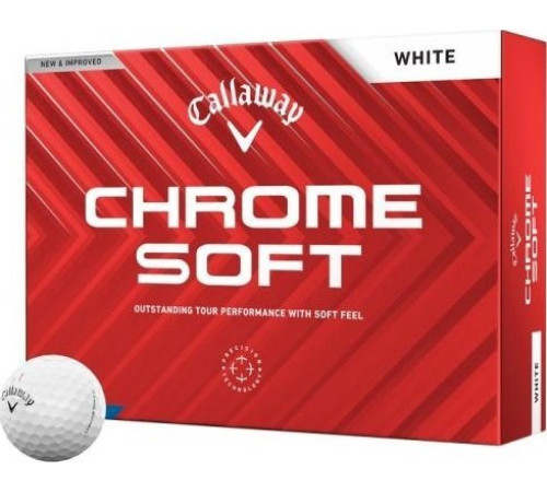 М'ячі для гольфу Callaway Chrome Soft 2024 12 шт, білі
