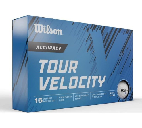 М'ячі для гольфу Wilson Tour Velocity Accuracy 15 шт, білі
