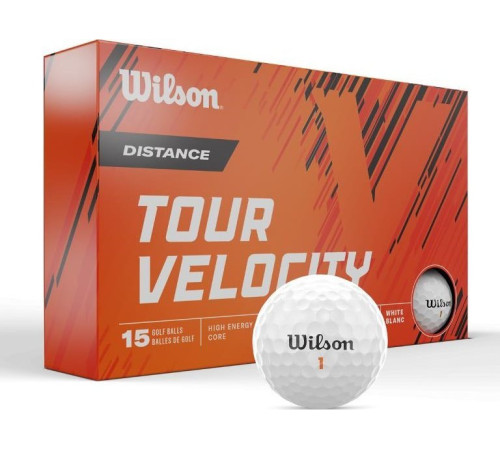 М'ячі для гольфу Wilson Tour Velocity Distance 15 шт, білі