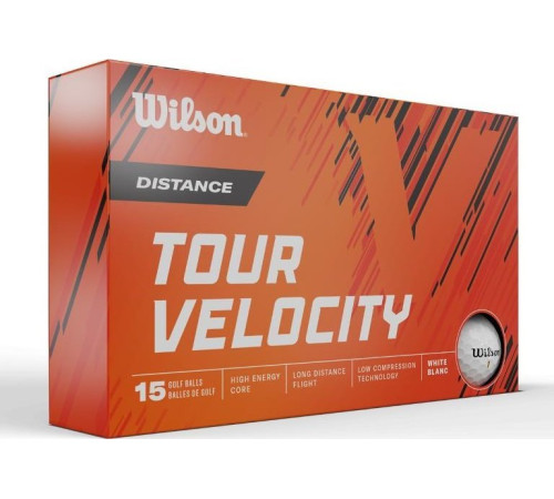 М'ячі для гольфу Wilson Tour Velocity Distance 15 шт, білі