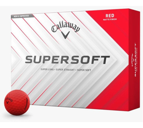 М'ячі для гольфу Callaway Supersoft 12 шт, червоний