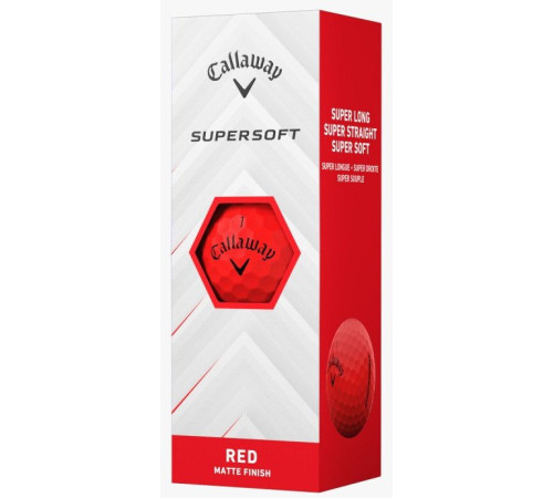 М'ячі для гольфу Callaway Supersoft 12 шт, червоний