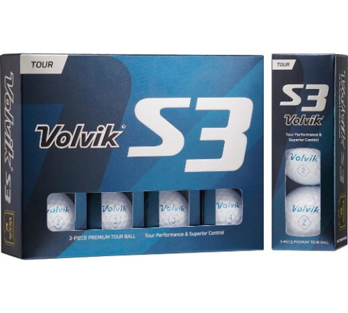 М'ячі для гольфу Volvik Tour S3 12 шт, білі