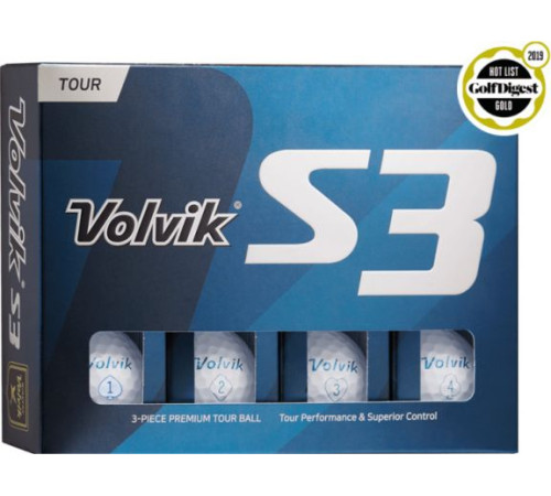 М'ячі для гольфу Volvik Tour S3 12 шт, білі