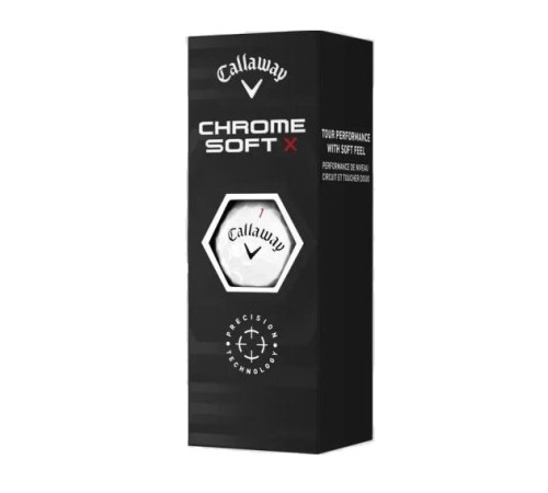 М'ячі для гольфу Callaway Chrome Soft X 3 шт, білі
