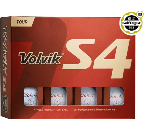 М'ячі для гольфу Volvik Tour S4 12 шт, білі