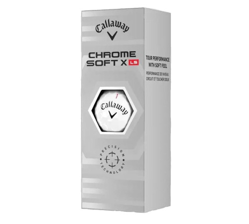 М'ячі для гольфу Callaway Chrome Soft X LS 3 шт, білі