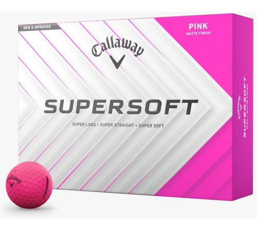 М'ячі для гольфу Callaway Supersoft 2025 12 шт, рожеві
