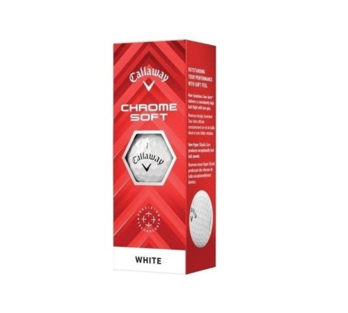 М'ячі для гольфу Callaway Chrome Soft 2024 3 шт, білі