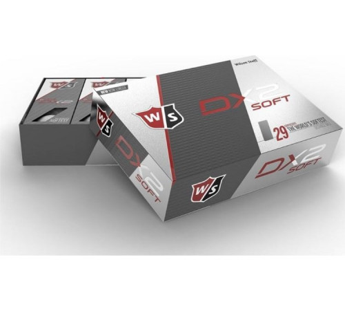 М'ячі для гольфу Wilson Staff DX2 Soft 12 шт, білі М'ячі для гольфу Wilson Staff DX2 Soft 12 шт, білі