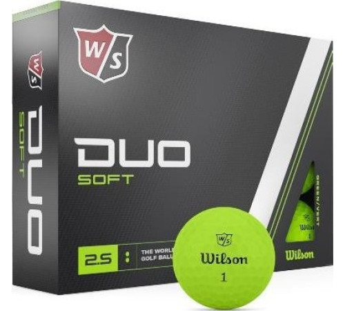 М'ячі для гольфу Wilson Staff Duo Soft 12 шт, зелені М'ячі для гольфу Wilson Staff Duo Soft 12 шт, зелені