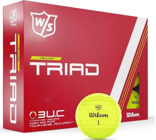 М'ячі для гольфу Wilson Staff TRIAD 12 шт, жовті М'ячі для гольфу Wilson Staff TRIAD 12 шт, жовті