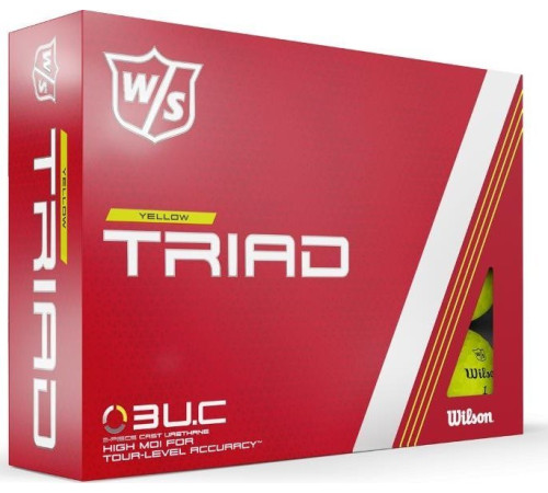 М'ячі для гольфу Wilson Staff TRIAD 12 шт, жовті М'ячі для гольфу Wilson Staff TRIAD 12 шт, жовті