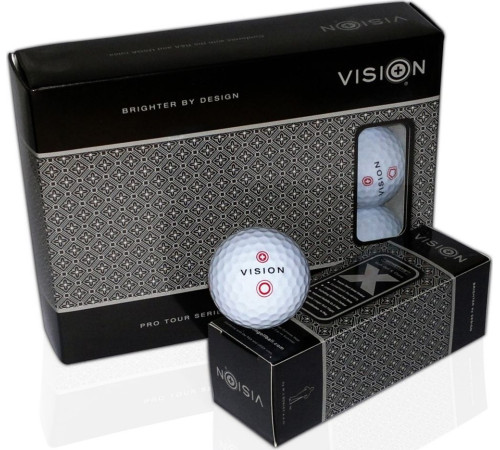 М'ячі для гольфу Vision PRO-TOUR X * WJB 12 шт, біло-червоний
