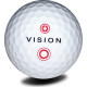 М'ячі для гольфу Vision PRO-TOUR X * WJB 12 шт, біло-червоний
