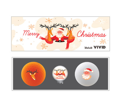 М'ячі для гольфу Volvik Christmas 2 шт, біло-помаранчевий М'ячі для гольфу Volvik Christmas 2 шт, біло-помаранчевий