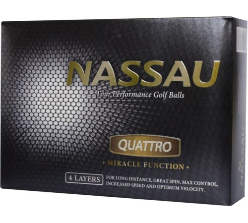 М'ячі для гольфу Nassau Quattro 12 шт, білі
