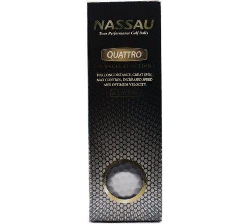 М'ячі для гольфу Nassau Quattro 12 шт, білі
