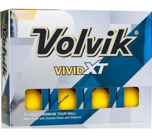 М'ячі для гольфу Volvik Vivid XT 12 шт, жовті М'ячі для гольфу Volvik Vivid XT 12 шт, жовті