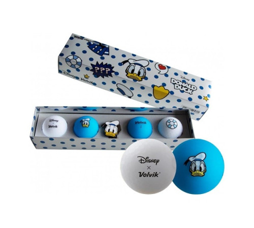 М'ячі для гольфу Volvik Disney Donald 4 шт, блакитно-сірі М'ячі для гольфу Volvik Disney Donald 4 шт, блакитно-сірі