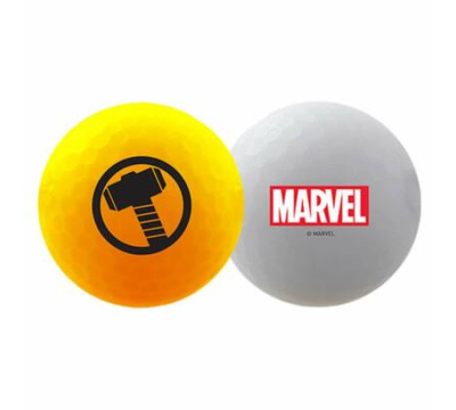 М'ячі для гольфу Volvik Marvel Thor 4 шт, сіро-жовті М'ячі для гольфу Volvik Marvel Thor 4 шт, сіро-жовті