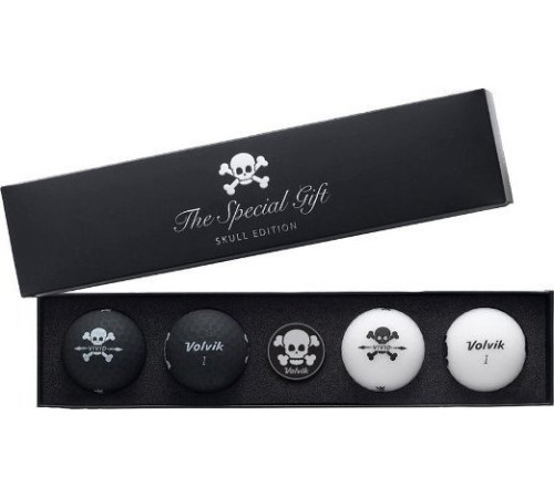 М'ячі для гольфу Volvik Skull 4 шт, чорно-білі