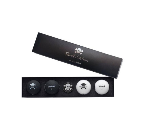 М'ячі для гольфу Volvik Skull 4 шт, чорно-білі