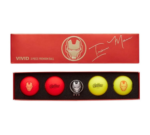 М'ячі для гольфу Volvik Marvel Iron Man 4 шт, червоно-жовті М'ячі для гольфу Volvik Marvel Iron Man 4 шт, червоно-жовті