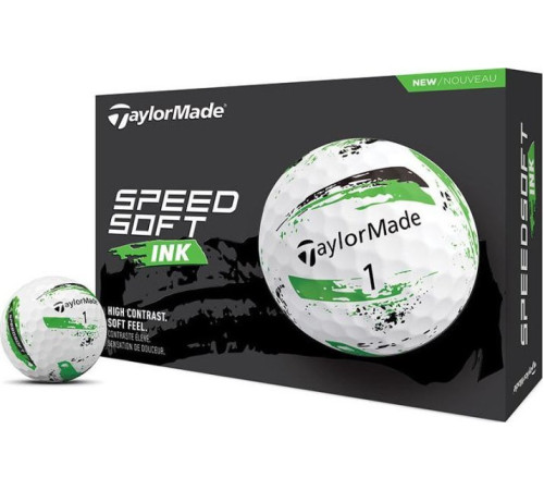 М'ячі для гольфу Taylor Made SpeedSoft 12 шт, біло-зелений