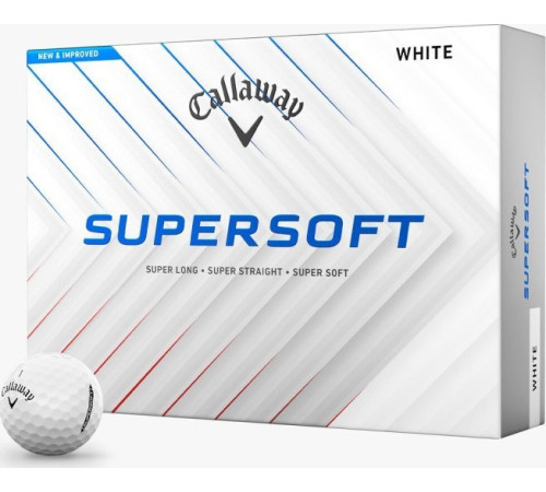 М'ячі для гольфу Callaway Supersoft 2025 12 шт, білі