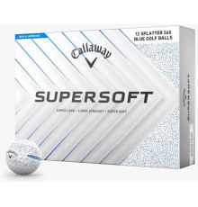 М'ячі для гольфу Callaway Supersoft  Splatter 360, 2025 12 шт, біло-синій