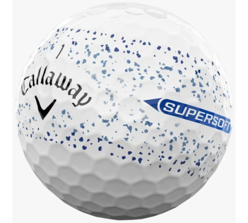 М'ячі для гольфу Callaway Supersoft Splatter 360, 2025 12 шт, біло-синій