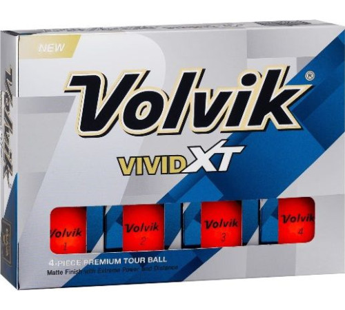 М'ячі для гольфу Volvik Vivid XT 12 шт, помаранчеві М'ячі для гольфу Volvik Vivid XT 12 шт, помаранчеві