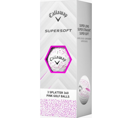 М'ячі для гольфу Callaway Supersoft Splatter 360, 2025 12, біло-рожеві