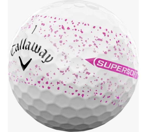 М'ячі для гольфу Callaway Supersoft Splatter 360, 2025 12, біло-рожеві