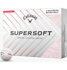 М'ячі для гольфу Callaway Supersoft Splatter 360, 2025 12, біло-червоні