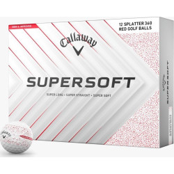 М'ячі для гольфу Callaway Supersoft Splatter 360, 2025 12, біло-червоні