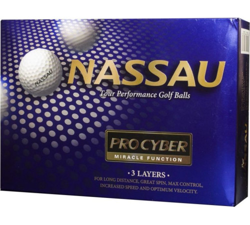 М'ячі для гольфу Nassau Pro Cyber 12 шт, жовті