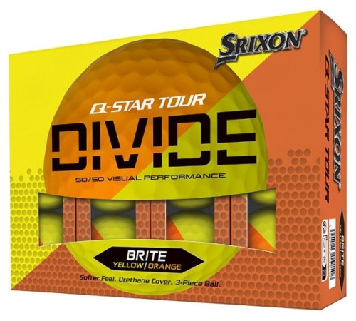 М'ячі для гольфу Srixon Q-Star Tour Divide2 12 шт, жовто-помаранчеві