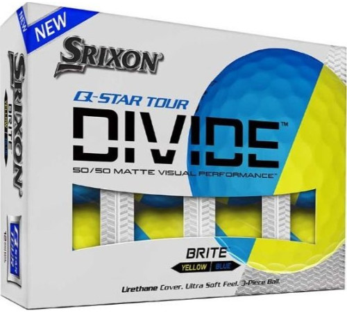 М'ячі для гольфу Srixon Q-Star Tour Divide 12 шт, жовто-блакитні