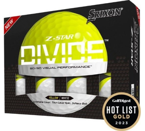 М'ячі для гольфу Srixon Z-Star Divide 12 шт, біло-жовтий
