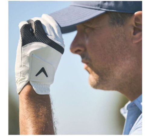 Рукавички для гольфу Callaway Weather Spann MLH р. L 2 шт, біло-чорні