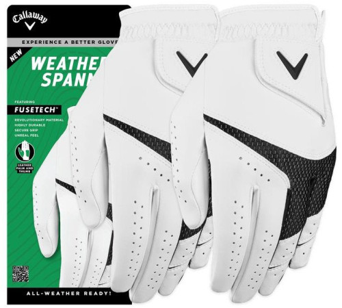 Рукавички для гольфу Callaway Weather Spann MLH р. S 2 шт, біло-чорні