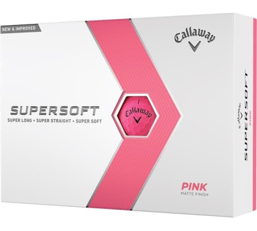М'ячі для гольфу Callaway Supersoft 12 шт, рожеві
