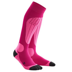 Жіночі компресійні лижні шкарпетки CEP Thermo - Pink/Fluo Pink - III - рожеві 