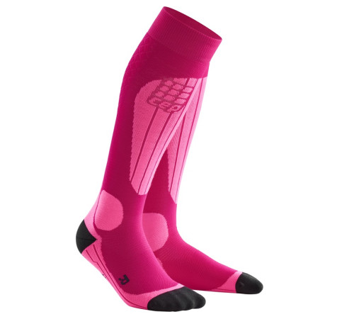 Жіночі компресійні лижні шкарпетки CEP Thermo - Pink/Fluo Pink - III - рожеві Жіночі компресійні лижні шкарпетки CEP Thermo - Pink/Fluo Pink - III - рожеві
