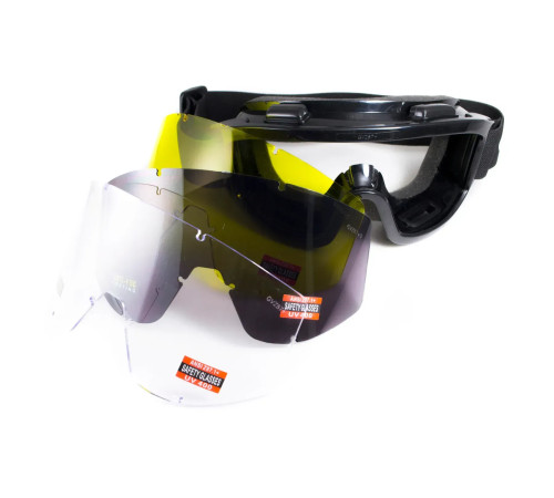 Окуляри захисні Global Vision Wind-Shield 3 lens KIT Anti-Fog, змінні лінзи 3 шт.