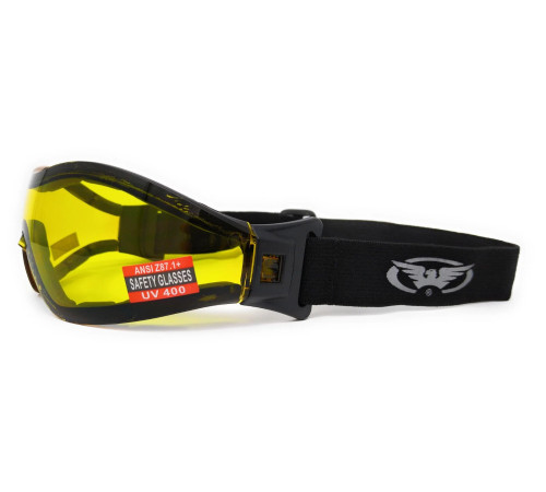 Окуляри захисні з ущільнювачем Global Vision Z-33 (yellow) Anti-Fog, жовті